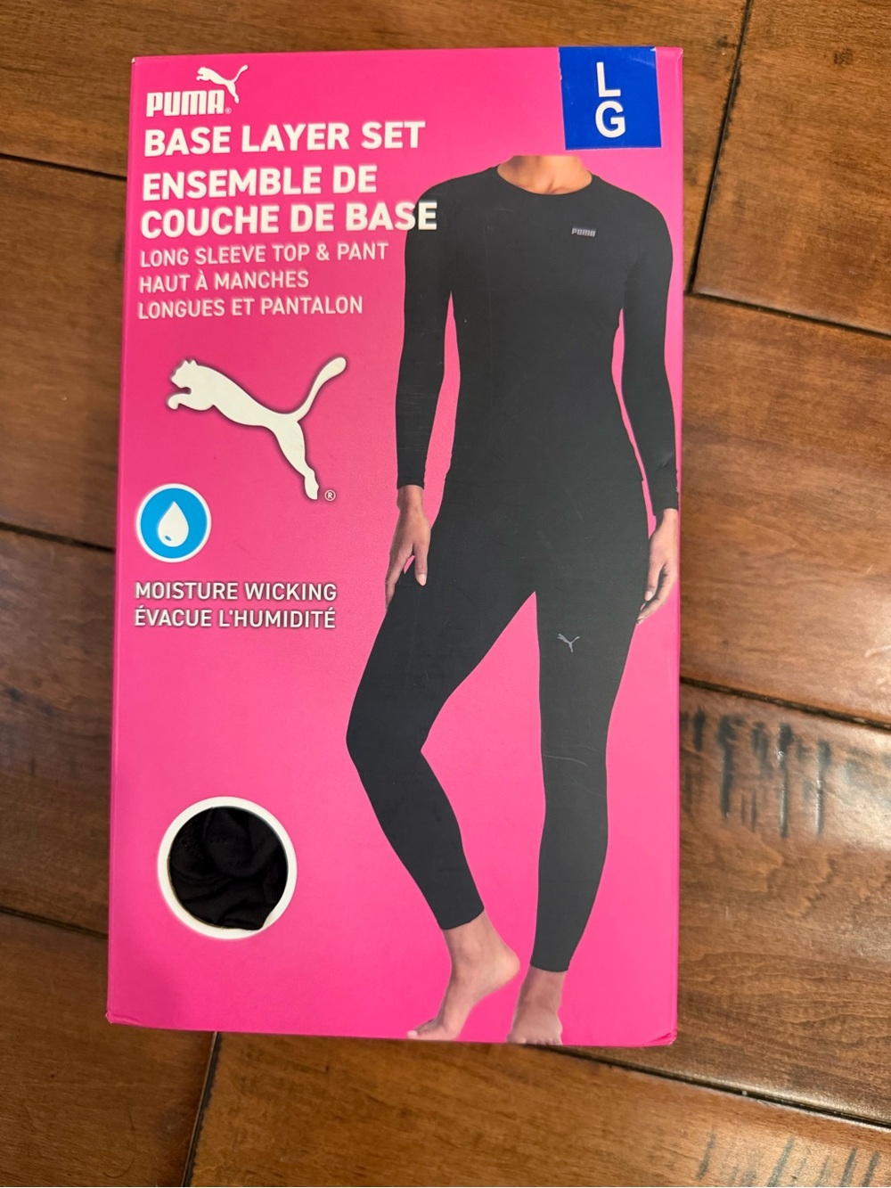 Puma Women's Black Base Layer Leggings & Long Sleeve Top Set